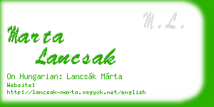 marta lancsak business card