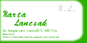 marta lancsak business card